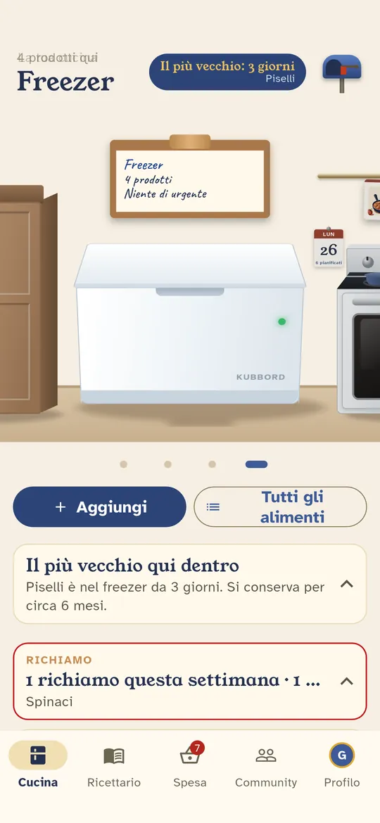 Il freezer ricorda da quanto tempo gli alimenti sono all'interno.