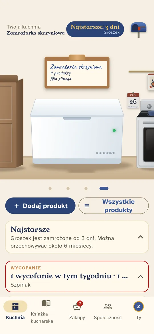 Zamrażarka pamięta, jak długo produkty w niej są.