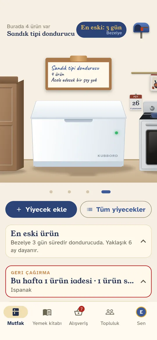 Dondurucu, yiyeceklerin ne kadar süredir içeride olduğunu hatırlar.