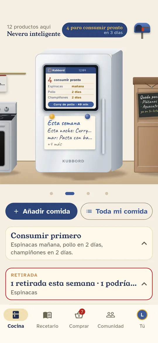 El refrigerador indica qué comer primero y qué cocinar con ello.