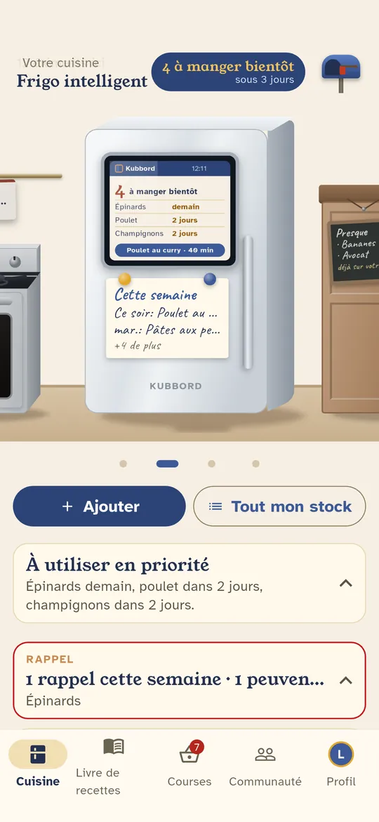 Le frigo vous dit quoi manger en premier, et avec quoi le cuisiner.