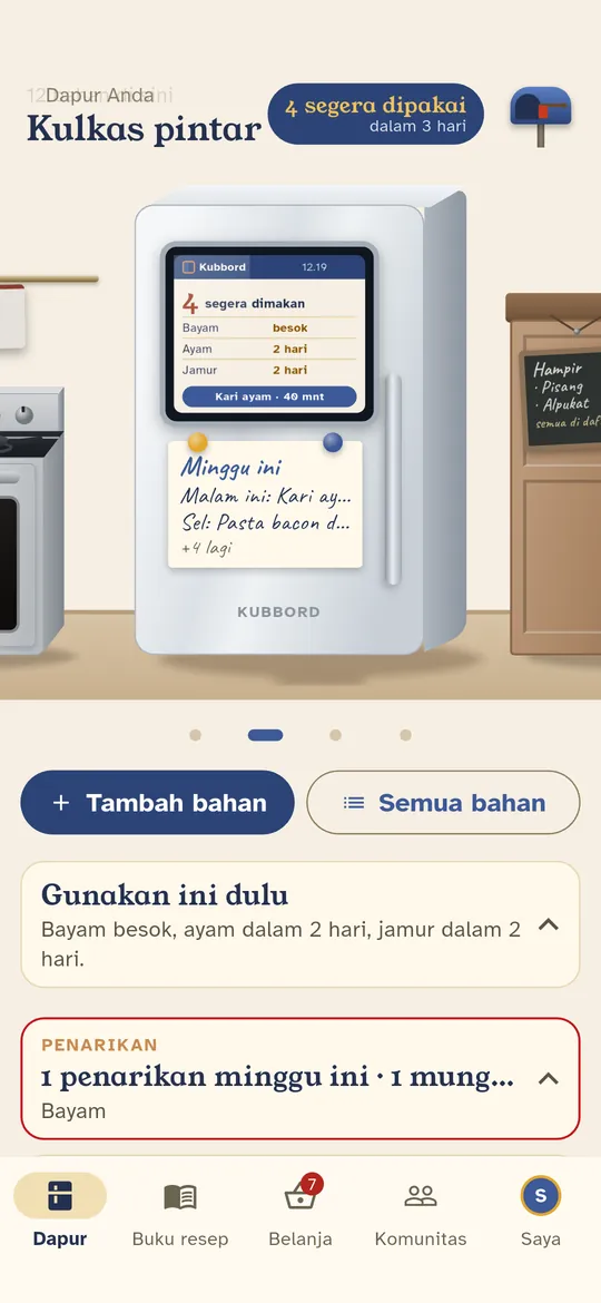 Kulkas memberi tahu apa yang harus dimakan terlebih dahulu, dan apa yang bisa dimasak dengannya.