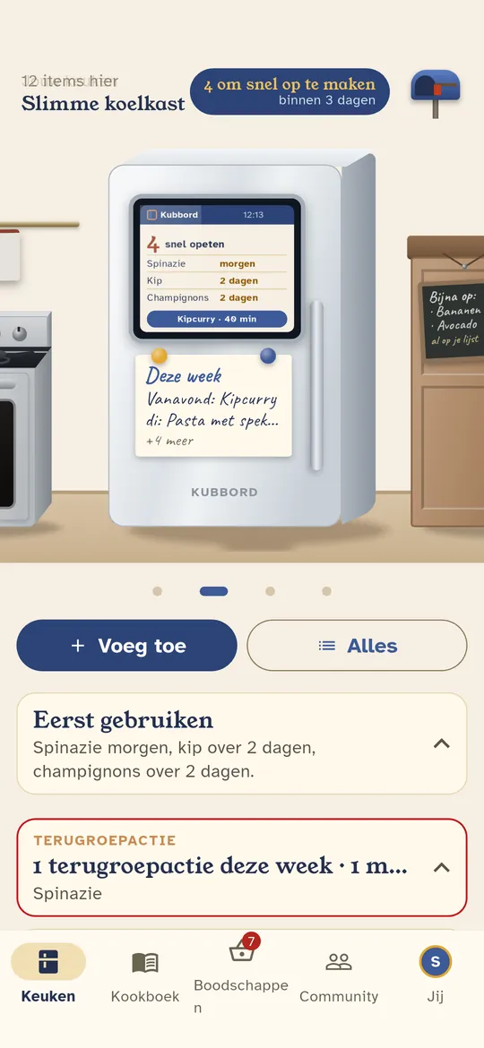 De koelkast vertelt je wat je als eerste moet eten en wat je ermee kunt koken.