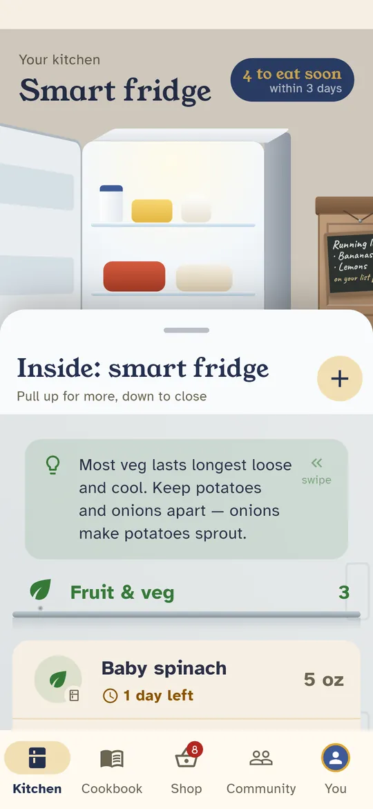 Tap one to open it. Pull the list up for the whole screen.