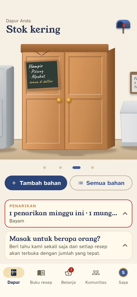 Stok kering memantau apa yang hampir habis.